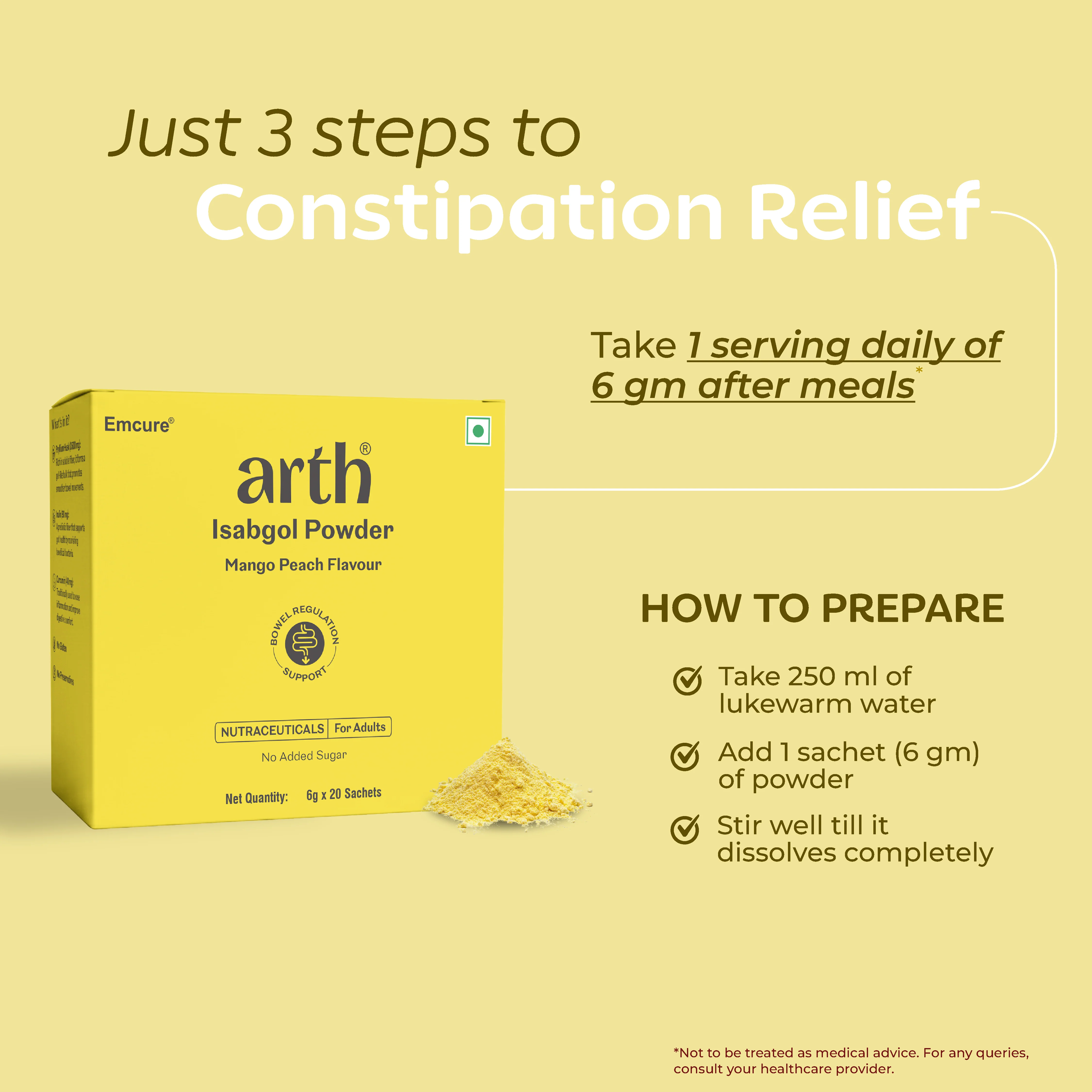 Arth Isabgol Powder - Mango Peach Flavour - Image 6